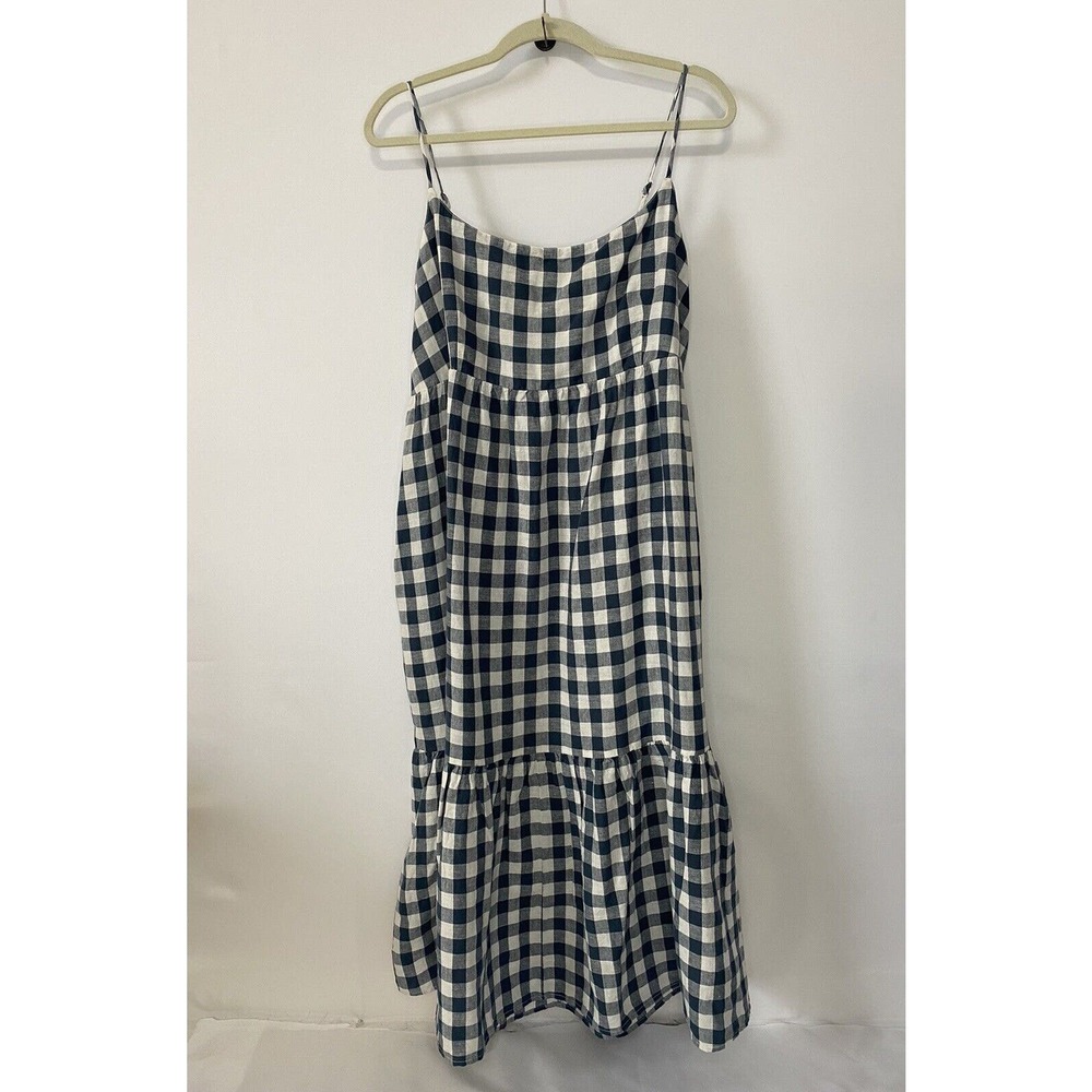 Goodthreads Navy and White Gingham Midi Dress